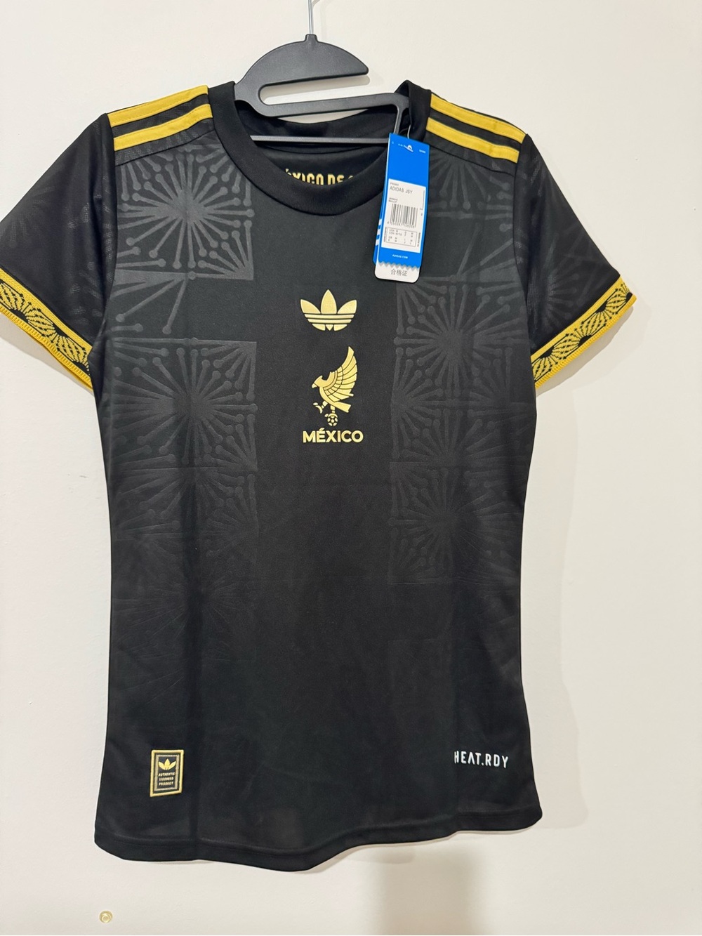 adidas Kids Mexico Black with Yellow Accents Tee